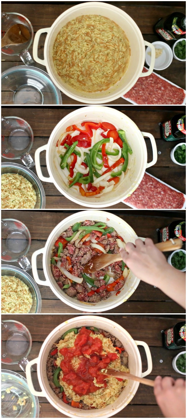 one-pot-italian-sausage-and-peppers-steps - A Night Owl Blog