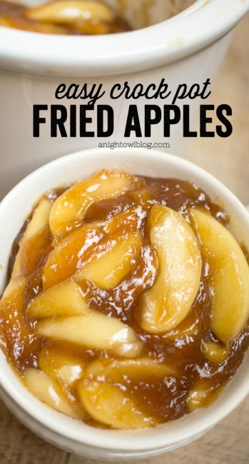 Easy Crock Pot Fried Apples - A Night Owl Blog