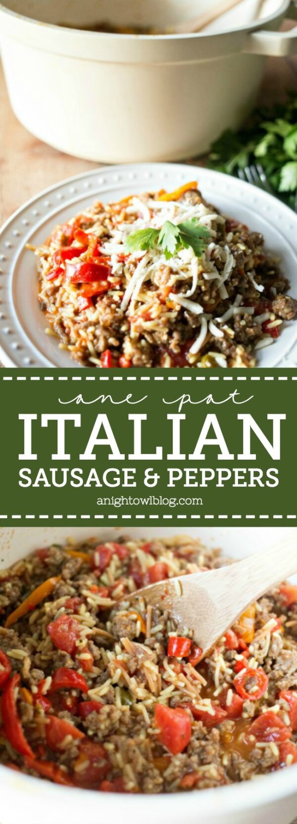 One Pot Italian Sausage and Peppers - A Night Owl Blog