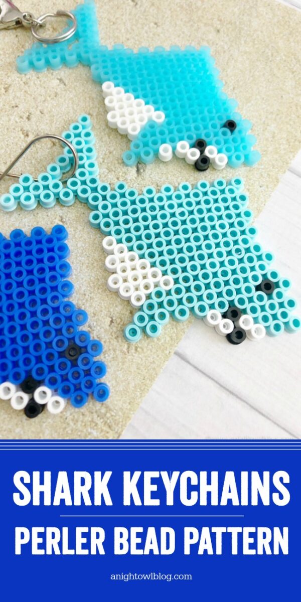 Shark Perler Bead Pattern | Shark Keychains - A Night Owl Blog