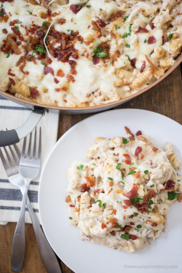 Easy Chicken Bacon Ranch Pasta - A Night Owl Blog