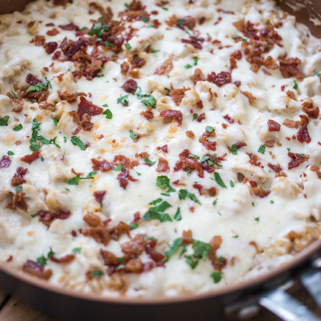 Easy Chicken Bacon Ranch Pasta - A Night Owl Blog