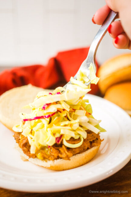 BBQ Pulled Pork Sandwiches With Tangy Mustard Slaw - A Night Owl Blog