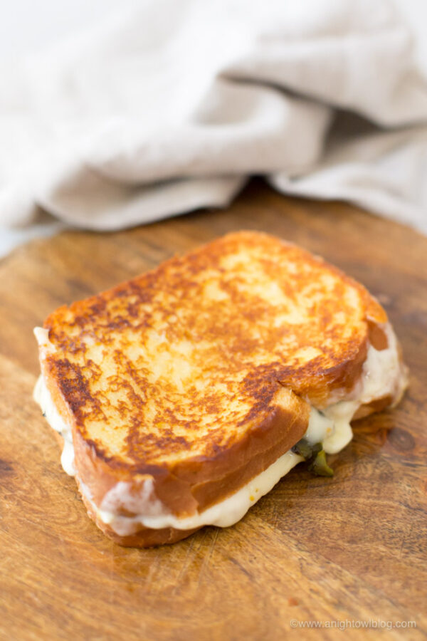 Roasted Poblano Grilled Cheese Sandwich - A Night Owl Blog